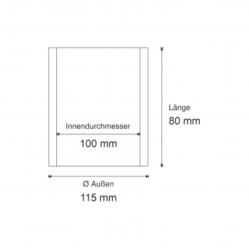 Ø 100x115x80 Buchse, Stahl, gehärtet, schweißbar, ohne Schmierung (OS)