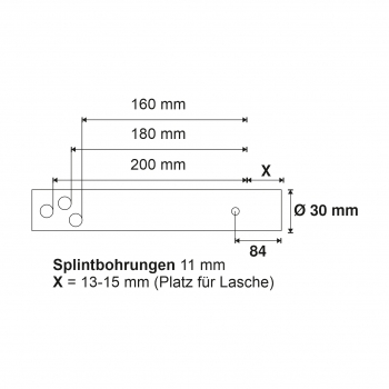 Schmierwelle Ø 30x160/200 mm C45