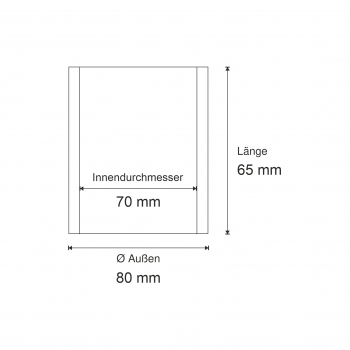 Ø 70x80x65 Buchse, Stahl, gehärtet, ohne Schmierung, schweißbar (OS)