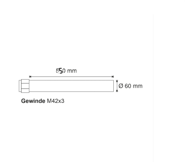 Gewindewelle Ø 60x550/ 600 mm