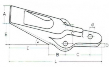 Greifer-Schraubzähne 68x40x78x265 EF 1153904 Atlas