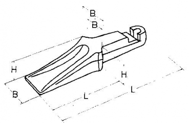 Greifer-Hülsenzähne, System Bofors, B-Block 410x85x77 EF3031362