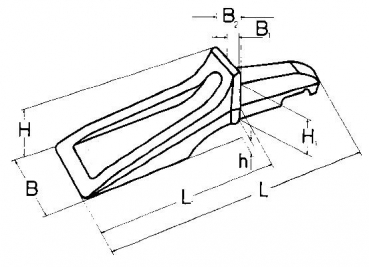 Lader-Hülsenzahn, System Bofors, B-Block 318x70x93 EF4047167