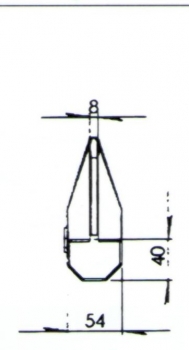 Spaltzahn für Betonpulverisierer 163x8x140 NPK, Rammer und Okada