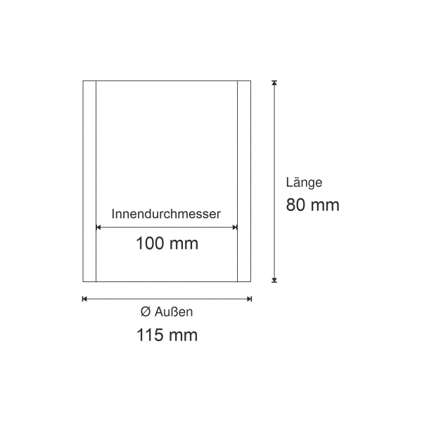 Ø 100x115x80 Buchse, Stahl, gehärtet, schweißbar, ohne Schmierung (OS)