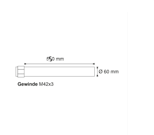 Gewindewelle Ø 60x550/ 600 mm