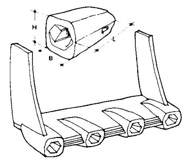 Baggerzähne, spitz System Bofors, B-Block 435x49x105 EF4046911