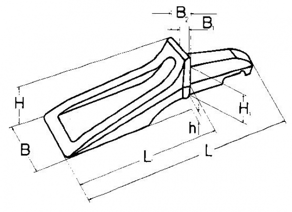 Lader-Hülsenzahn, System Bofors, B-Block 318x70x93 EF4047167