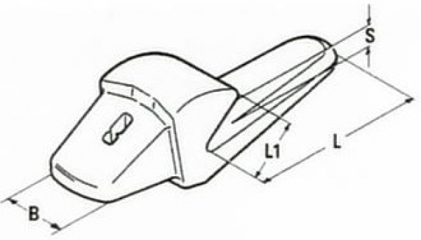 Zahnhalter /Adapter, konisches System, System ESCO 51x132x28 mm EF 855-25