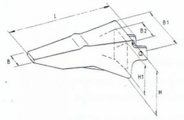 Zahnspitzen für Schlitzwandgreifer System ESCO 50x92x312 EF 25RC12