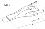 Schraubzähne 45x190 EF 825011090, E11.5